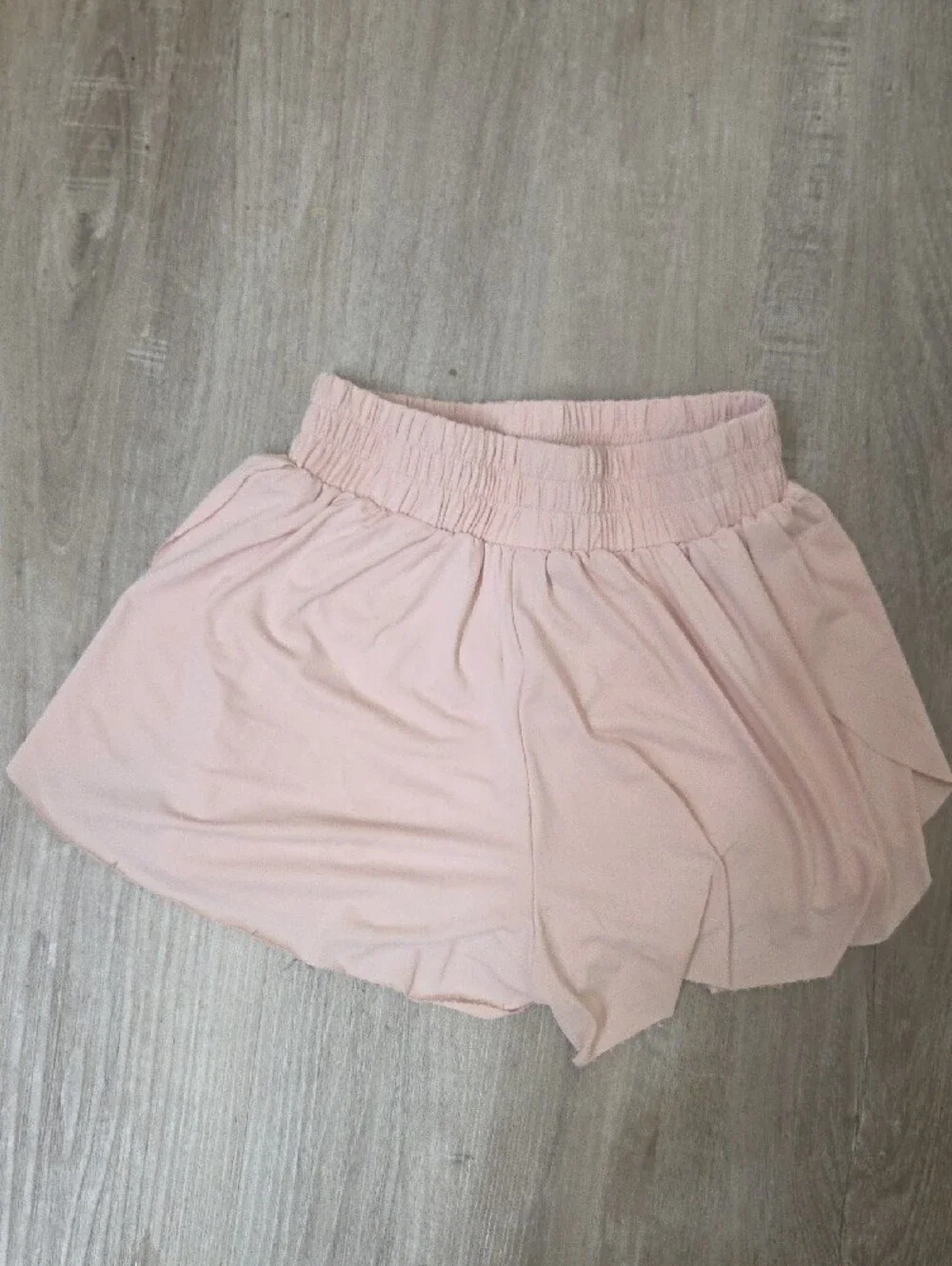 Girl's Light Pink Athletic Shorts with Drawstring